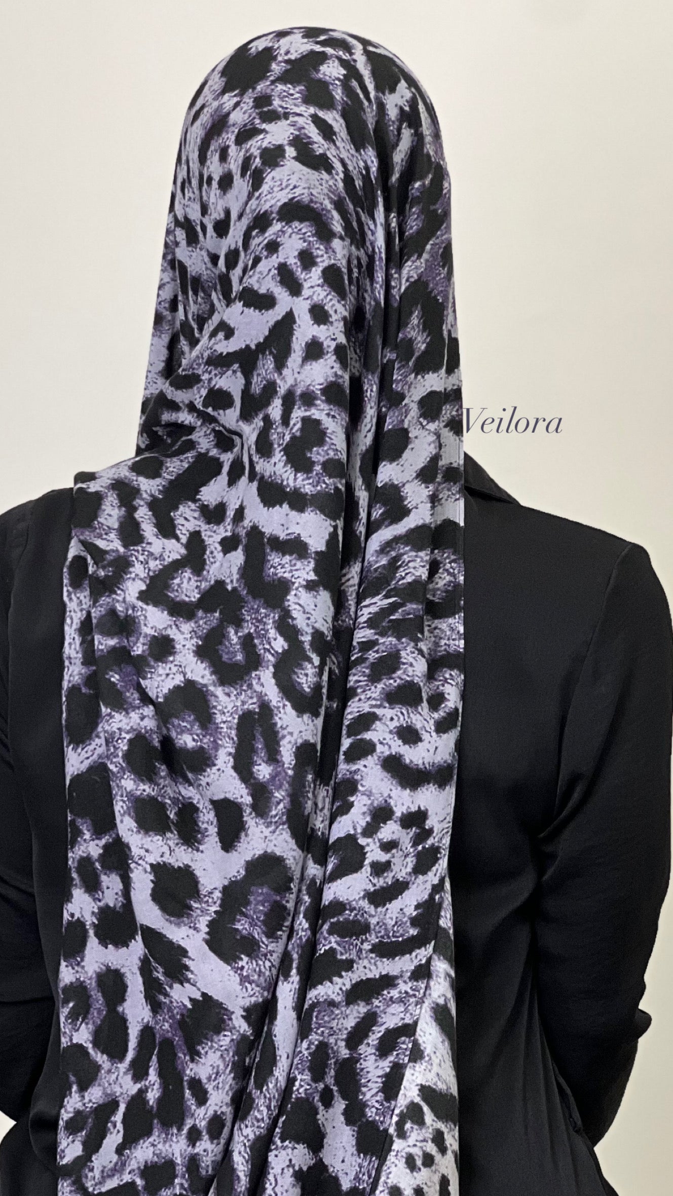 Lavender Noir leopard Hijab