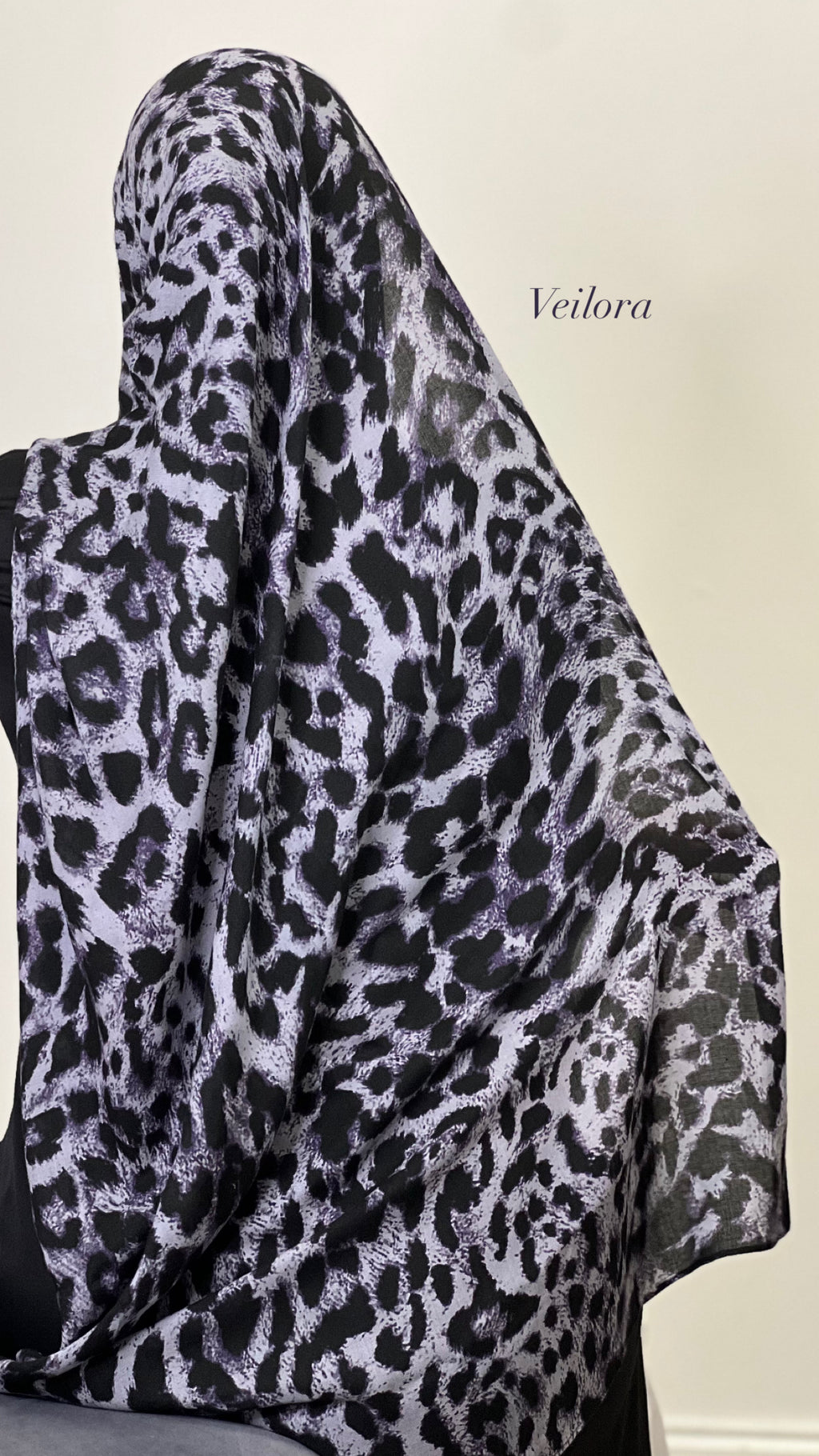 Lavender Noir leopard Hijab
