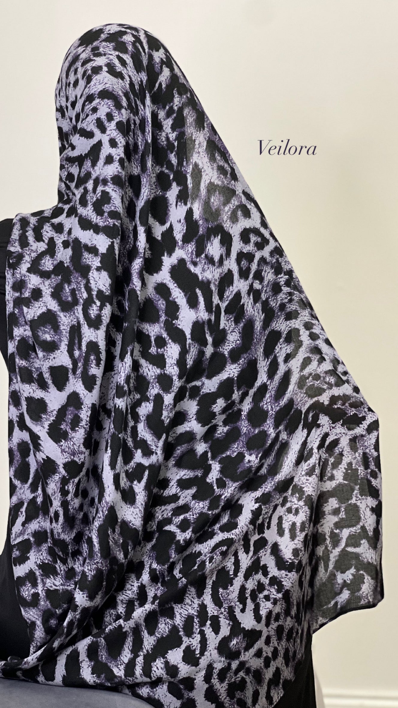 Lavender Noir leopard Hijab