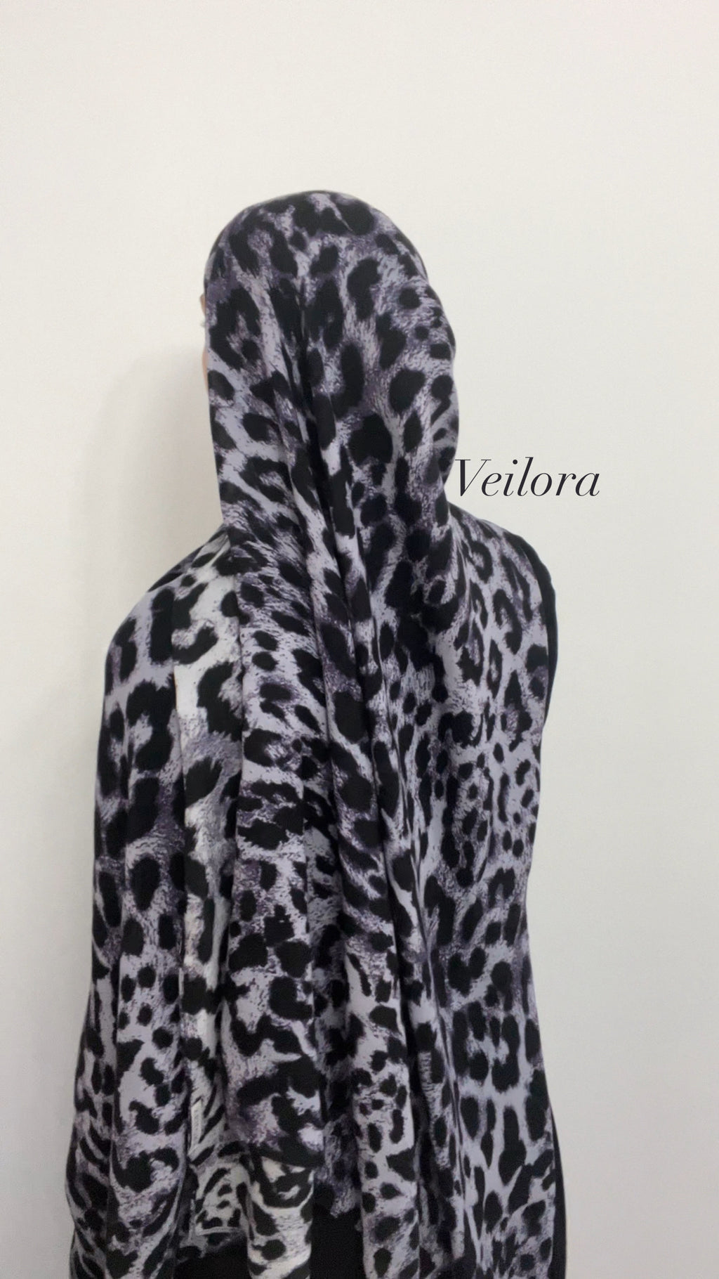 Lavender Noir leopard Hijab