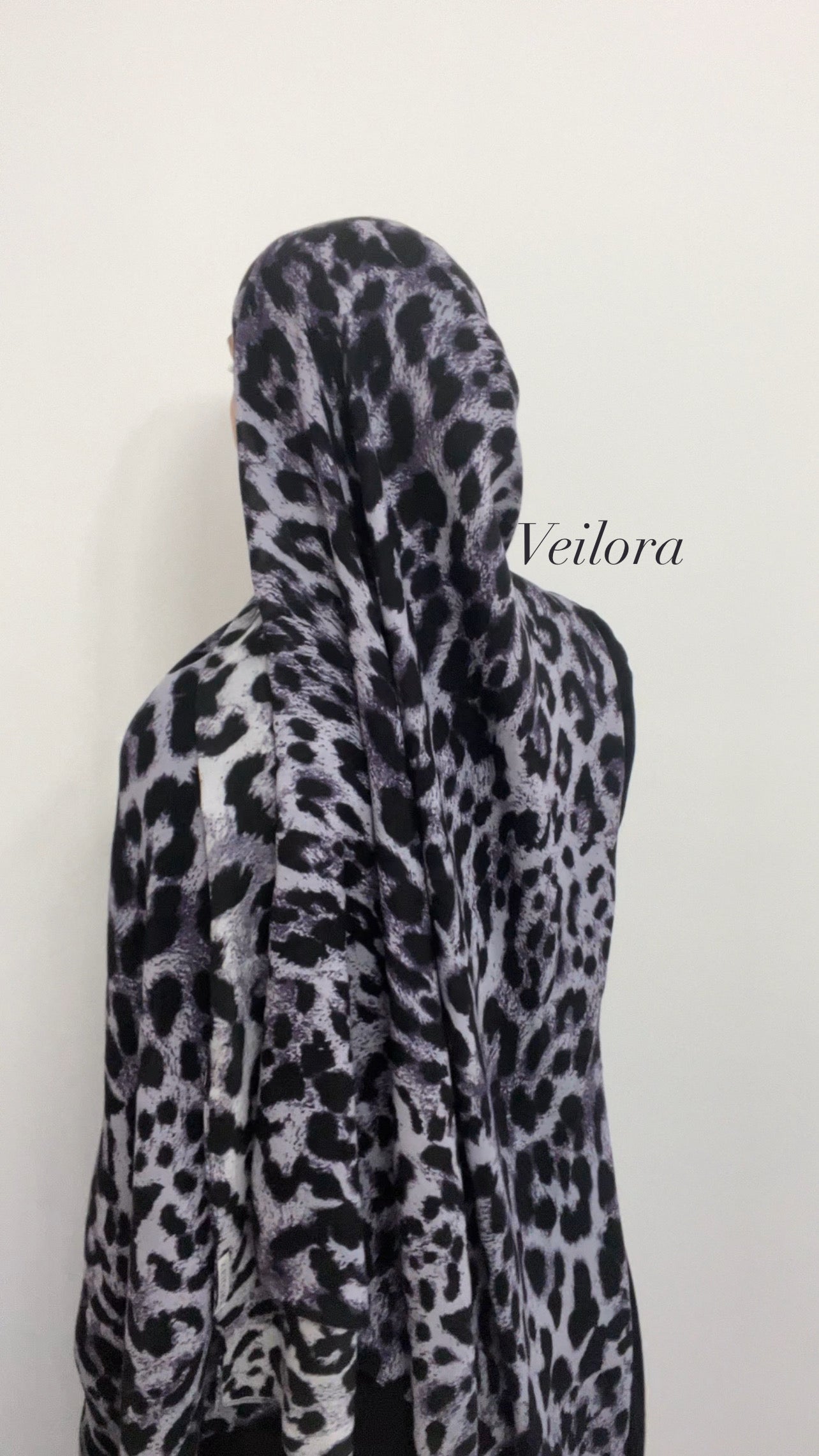 Lavender Noir leopard Hijab